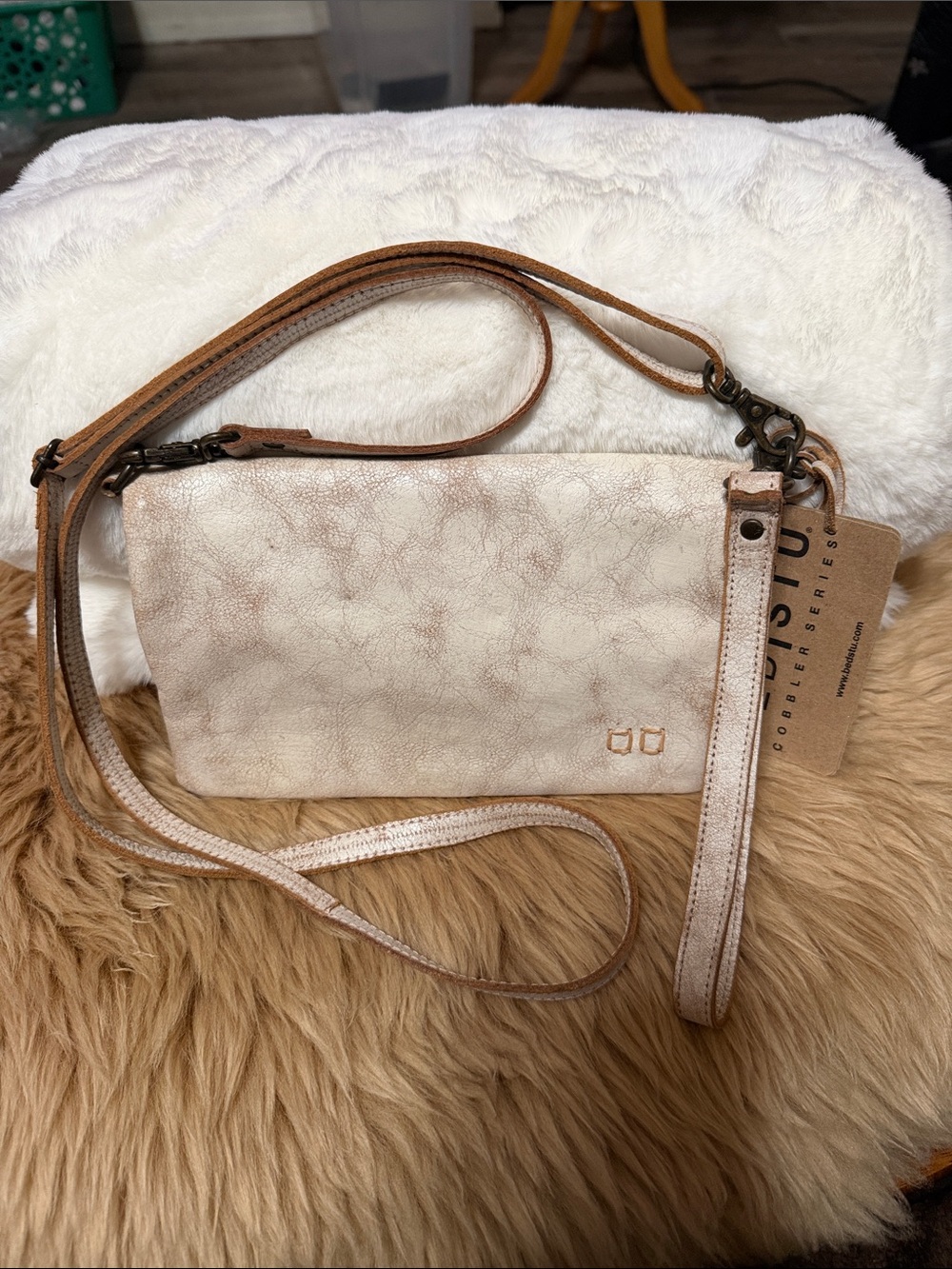 NWT Bed Stu Cadence Wallet Wristlet Crossbody Bag Nectar Lux NWT